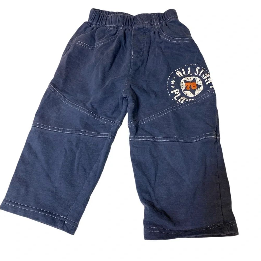 Infant boys set including 2 onsies 2 sweat pants 1 button down plaid shirt 18 mo